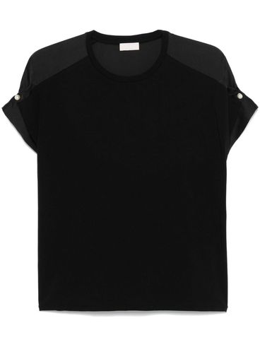 LIU JO - Shiny black short-sleeve T-shirt