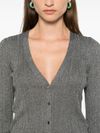 liu jo - Cardigan grigio effetto lurex - 3