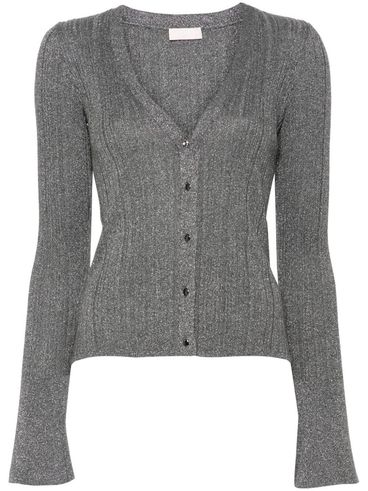 LIU JO - Cardigan grigio effetto lurex