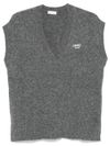 liu jo - Gilet grigio con scollo a V e logo