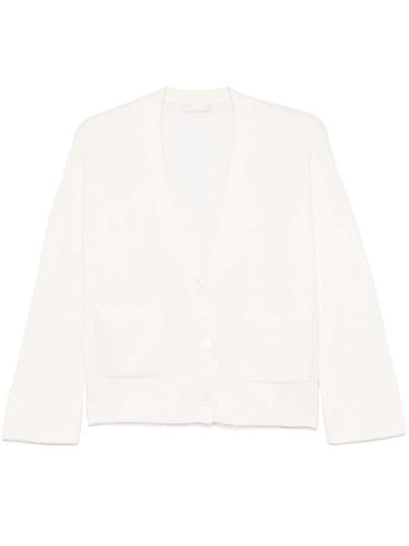 LIU JO - White wool cardigan with pockets