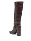 twinset - Brown crocodile-embossed synthetic leather knee-high boots - 1