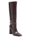 twinset - Brown crocodile-embossed synthetic leather knee-high boots - 2