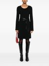 liu jo - Short black dress with synthetic leather belt - 3