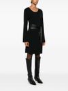 liu jo - Short black dress with synthetic leather belt - 4