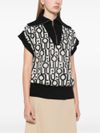 liu jo - Black and white wool blend vest with logo - 3