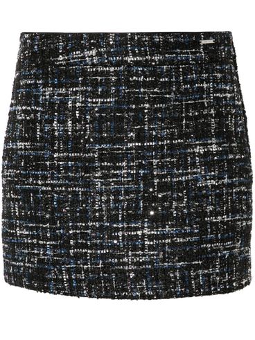 LIU JO - Black and blue bouclé mini skirt