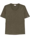 liu jo - T-shirt in cotone verde con strass