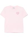 mc2 saint barth - T-shirt Emilie in cotone rosa con cuore