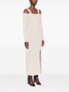 twinset - Long beige wool-blend dress with a slit - 1