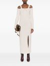 twinset - Long beige wool-blend dress with a slit - 3