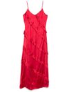 twinset - Long red dress with ruffles