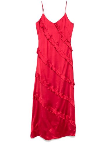 TWINSET - Long red dress with ruffles