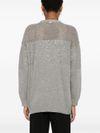 twinset - Gray crewneck sweater with rhinestones - 2