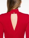 twinset - Maglia rossa a costine cut-out - 4