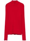 twinset - Maglia rossa a costine cut-out