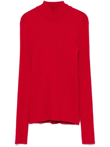 TWINSET - Maglia rossa a costine cut-out