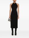 twinset - Black midi dress with a slit at the back - 2