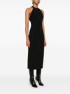 twinset - Black midi dress with a slit at the back - 1