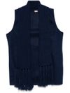 twinset - Blue vest with fringes