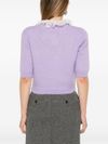 twinset - Short lilac top with pocket and lace collar - 1