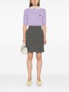 twinset - Short lilac top with pocket and lace collar - 4