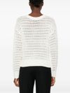 twinset - White knitted sweater with a V-neckline - 1