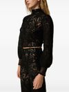 twinset - Black lace cropped top - 1