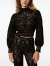 twinset - Black lace cropped top - 2