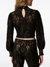 twinset - Black lace cropped top - 3