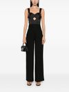 twinset - Long black jumpsuit with rhinestones and satin top - 3