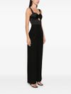 twinset - Long black jumpsuit with rhinestones and satin top - 4