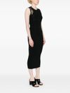 twinset - Black midi ribbed fitted dress - 1