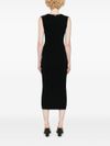 twinset - Black midi ribbed fitted dress - 4