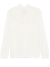 twinset - White turtleneck sweater with embellishments