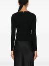 twinset - Black ribbed cardigan with lace - 2