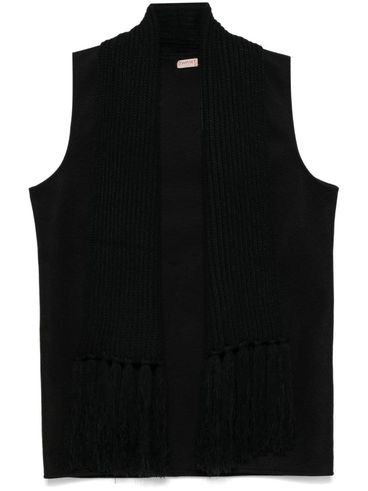 TWINSET - Black vest with fringes