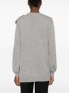 twinset - Gray sweater with an appliqué flower - 1