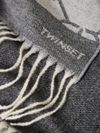 twinset - Sciarpa leggera grigia con logo - 1