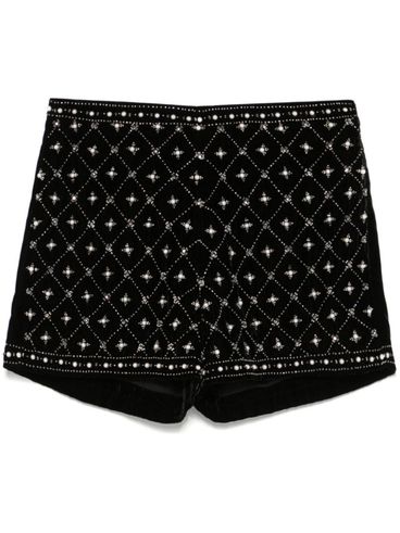 TWINSET - Black shorts with rhinestones