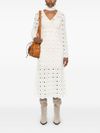 twinset - White knitted wool-blend midi dress - 2