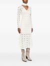 twinset - White knitted wool-blend midi dress - 4