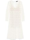 twinset - White knitted wool-blend midi dress