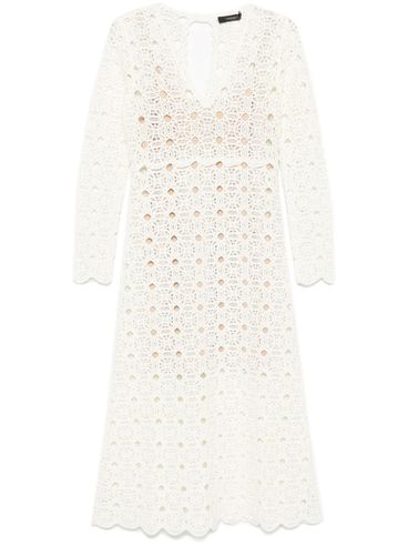 TWINSET - White knitted wool-blend midi dress