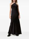 twinset - Long black viscose dress with a flared silhouette - 4