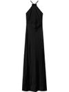 twinset - Long black viscose dress with a flared silhouette