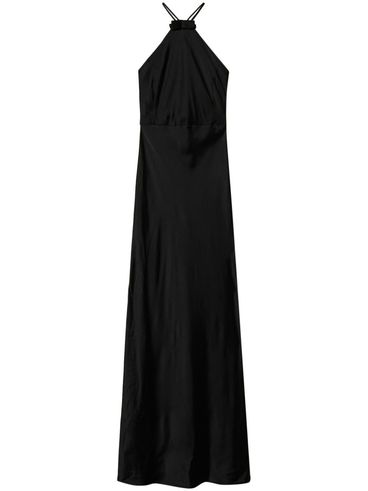 TWINSET - Long black viscose dress with a flared silhouette