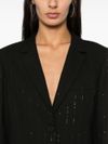 twinset - Black single-breasted blazer with rhinestones - 1