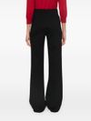 twinset - Black flared pants with gold logo plaque - 1