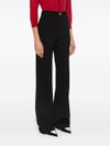 twinset - Black flared pants with gold logo plaque - 3